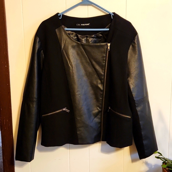 EUC Maurices leather and fabric jacket sz 1x - Picture 2 of 15